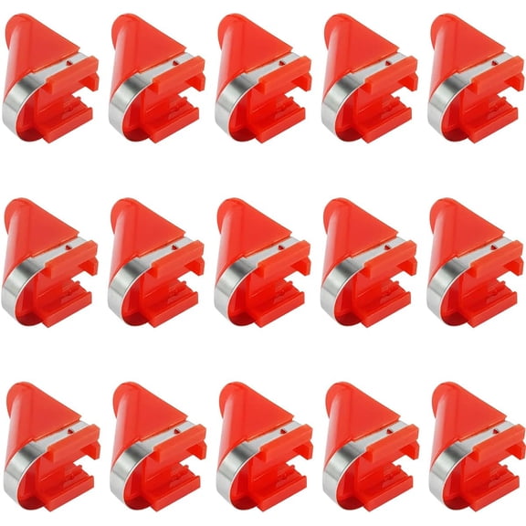 Stainless Steel Replacement Blades 15 Pieces for Automatic Electric Potato Peeler, Automatic Rotating Fruits Vegetables Cutter Peeling Tool (Red)