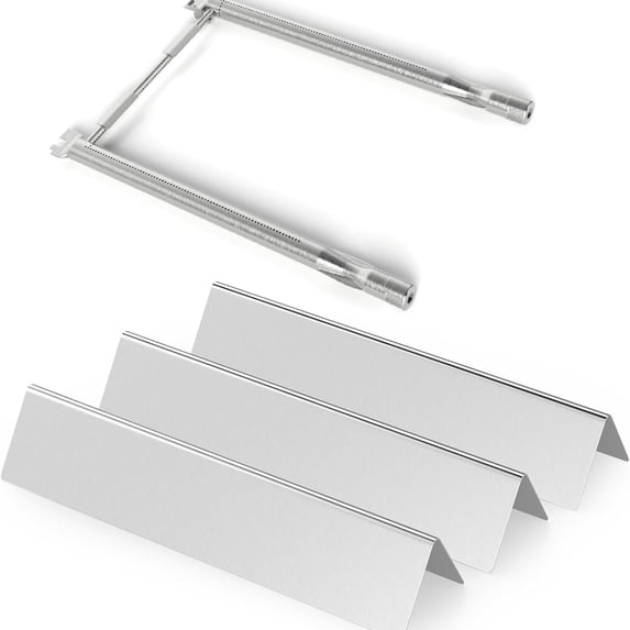 Stainless Steel Replacement Parts for Weber Spirit 200 & Spirit II/GS4 Grills, Fits E-210, S-210, E-220, S-220, Flavorizer Bars (#7635, 15.3", Set of 3) and Burner Tubes (#69785)