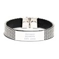 thumbnail image 1 of Stainless Steel Reporter Bracelet Retired Est. 2024 Inspirational Graduation Gift, 1 of 1