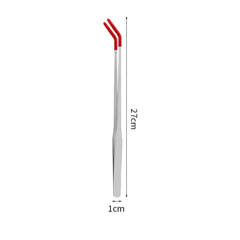 Picture Idea: Stainless Steel Reptile With Rubber Tip Feeding Tongs Aquarium Tweezers