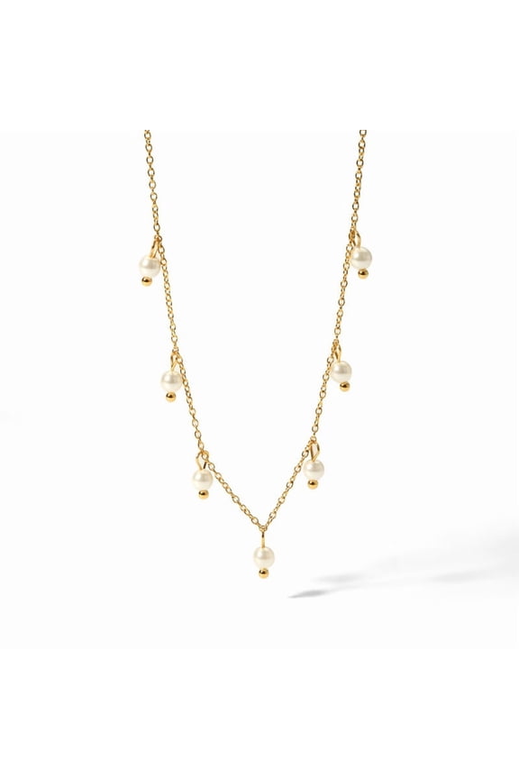 Stainless Steel & Resin Imitation Pearl Teardrop Bib Necklaces for Women Golden 15.75 inch(40cm)