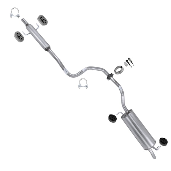 Northeastern Exhaust Resonator & Muffler w/ Hangers Fits 2004-2009 Toyota Prius 1.5L - Direct Fit | Stainless Steel System Kit