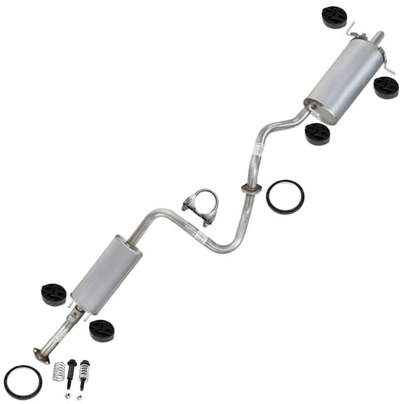 Stainless Steel Resonator and Muffler Exhaust System  Kit Fits 2007-2012 Nissan Sentra 2.0L - Direct-Fit