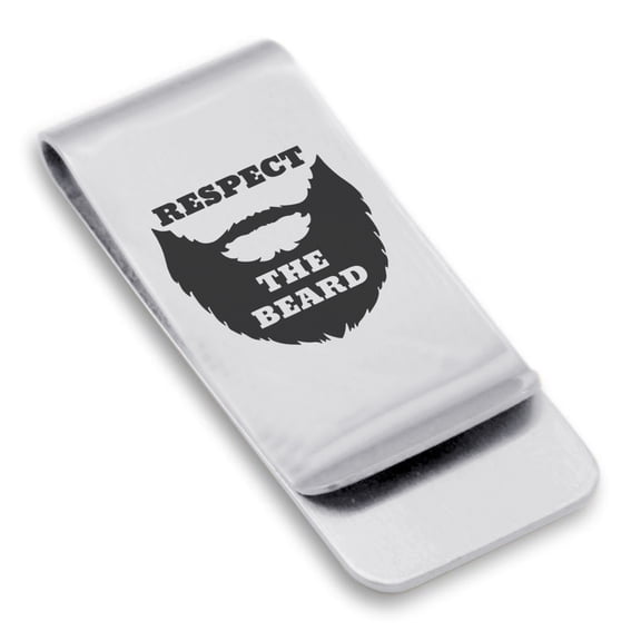 Stainless Steel Respect the Beard Classic Slim Money Clip Credit Card Holder