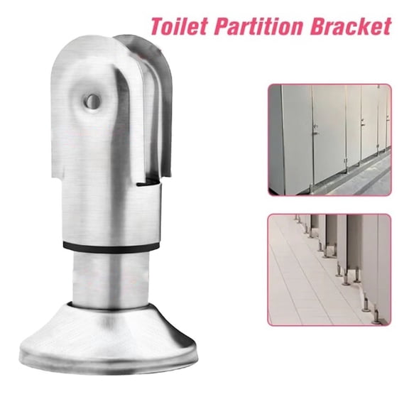 Stainless Steel Restroom Support Leg Bracket for Toilet Partition Systems 6 cm Silver Sanitary Hardware Fixture, Heavy-Duty