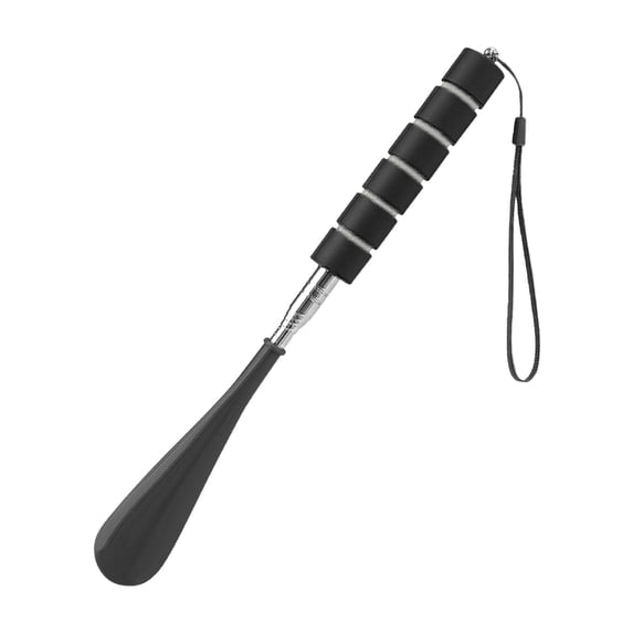 Stainless Steel Retractable Shoe Horn with Hanging Hook, Adjustable Length Tool for Easy Shoe Wearing, Assistive Device to Avoid Bending, Ideal for Home and Travel Use