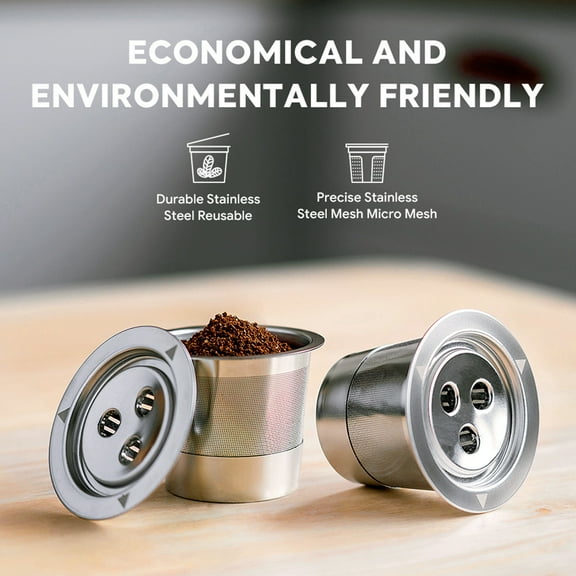 Stainless Steel Reusable K Cups Coffee Pods for Keurig 1.0 Universal Refillable K-Cup Coffee Filters with Brush Spoon Spoon BPA-Free Preserve Flavor Gift for Coffee Lovers