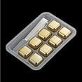 thumbnail image 1 of Stainless Steel Reusable Metal Ice Cubes, Gold Ice Cube Stone Wine Beer Whiskey Cooler Chiller Wine Accessories (8pcs with clip), 1 of 5