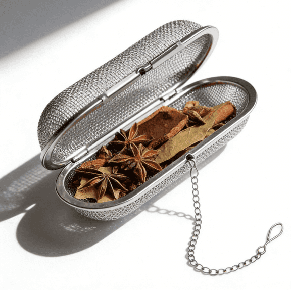 Stainless Steel Reusable Spice & Broth Infuser Filter  Hot Pot & Cooking Seasoning Bag