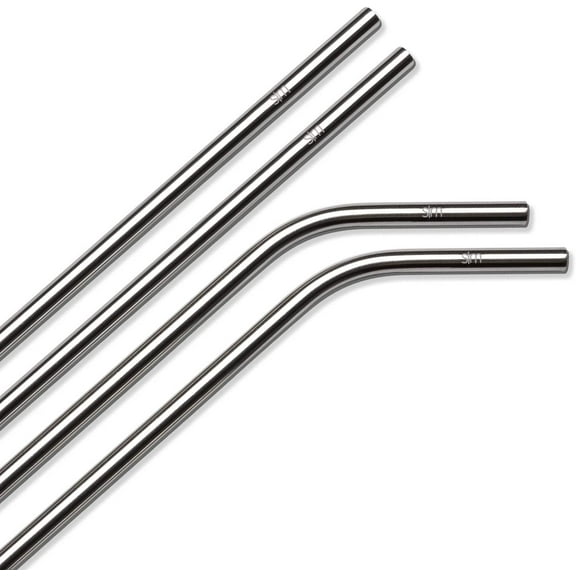 Stainless Steel Reusable Straws | Toxin Free and Waste Reducing Straw for Tumblers and Travel Mugs | Classic Collection | 4 Pack | Stainless Steel