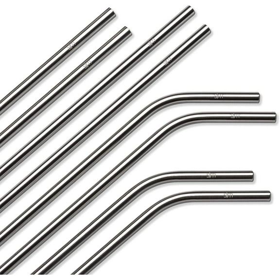 Stainless Steel Reusable Straws | Toxin Free and Waste Reducing Straw for Tumblers and Travel Mugs | Classic Collection | 8 Pack | Stainless Steel