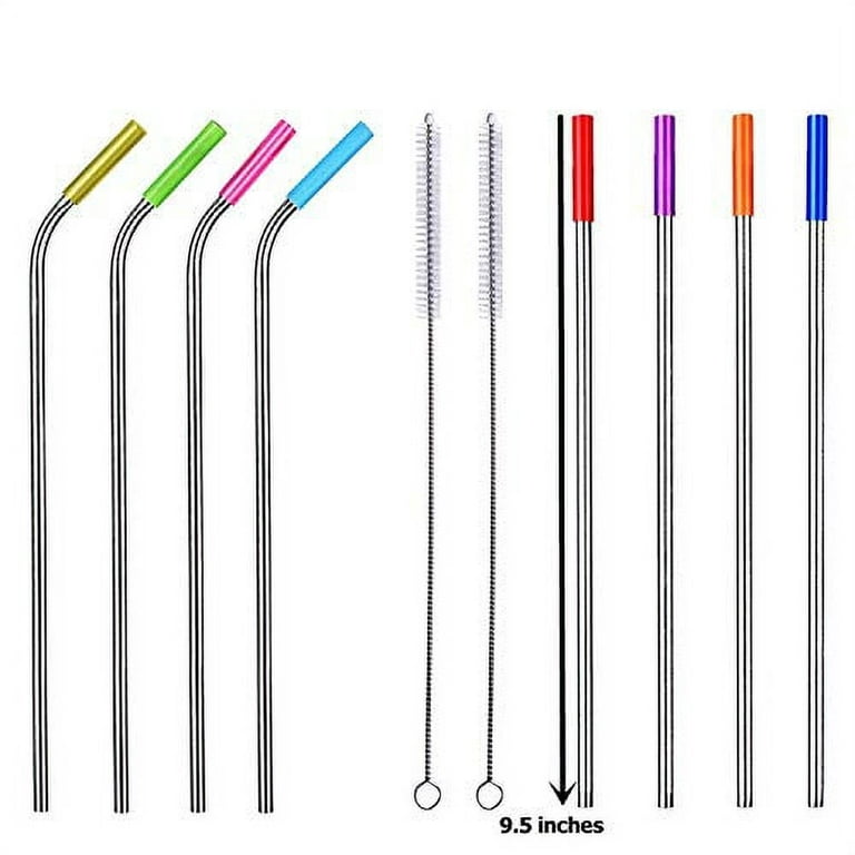  8 Piece 5/16 inch (8mm) Wide Stainless Steel Straws for 40 oz  Tumbler with Handle, 12 Inch Long Reusable Metal Drinking Straws, Replacement  Straws with Silicone Tips & Cleaning Brush, Rainbow 