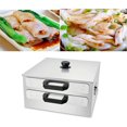 thumbnail image 1 of Stainless Steel Rice Rolls Cantonese Changfen Maker Double Layer Steamer, 1 of 4