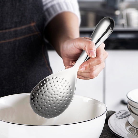 Stainless Steel Rice Spoon, Multi-Purpose Spatula, Non-Stick Cooking Tool, Kitchen Rice Paddle, Food Prep Tool, Flat Spoon, Double-Sided Rice Spoon, Ergonomic Kitchen Utensil