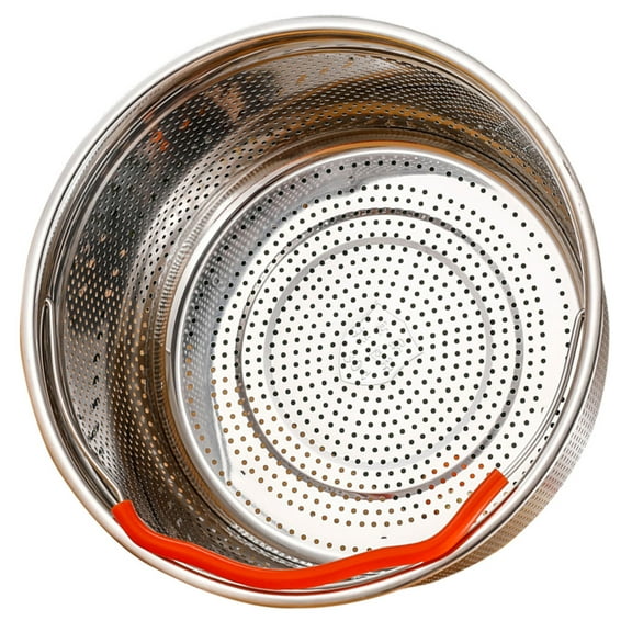 Stainless Steel Rice Steamer Basket Strainer Pot Round Deep Fryer Boiler Kitchen Cooking Tool