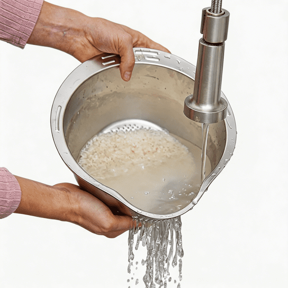 Stainless Steel Rice Strainer Bowl Rice Washer Colander