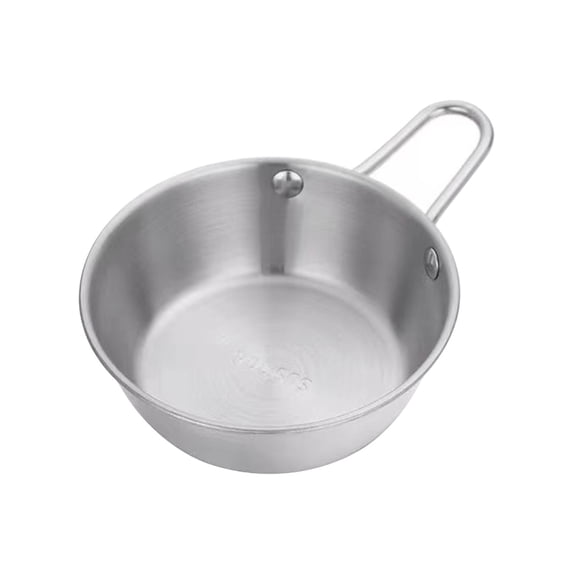 Stainless Steel Rice Wine Bowl with Handle, Golden Finish Small Bowl for Hot and Cold Liquids, Snack or Side Dish Serving Cup for Vinegar and Condiments, Portable and Heat Resistant