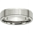 thumbnail image 1 of Stainless Steel Ridged Edge 6mm Brushed and Polished Band, 1 of 10