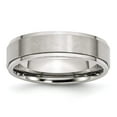 thumbnail image 1 of Stainless Steel Ridged Edge 6mm Brushed and Polished Band, 1 of 7
