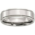 thumbnail image 1 of Stainless Steel Ridged Edge 6mm Polished Band, Available in Multiple Sizes, 1 of 9