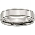 thumbnail image 1 of Stainless Steel Ridged Edge 6mm Polished Band, Available in Multiple Sizes, 1 of 9