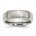 thumbnail image 1 of Stainless Steel Ridged Edge 7mm Brushed and Polished Band Ring - Size 12, 1 of 2