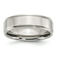 thumbnail image 1 of Stainless Steel Ridged Edge 7mm Polished Band, Available in Multiple Sizes, 1 of 9