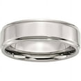 thumbnail image 1 of Stainless Steel Ridged Edge 7mm Polished Band, Available in Multiple Sizes, 1 of 9