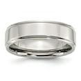 thumbnail image 1 of Stainless Steel Ridged Edge 7mm Polished Band Ring - Size 13, 1 of 2