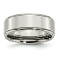 thumbnail image 1 of Stainless Steel Ridged Edge 8mm Polished Band, Available in Multiple Sizes, 1 of 9