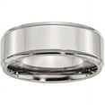 thumbnail image 1 of Stainless Steel Ridged Edge 8mm Polished Band, Available in Multiple Sizes, 1 of 9