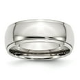 thumbnail image 1 of Stainless Steel Ridged Edge 8mm Polished Band Ring - Size 8, 1 of 2