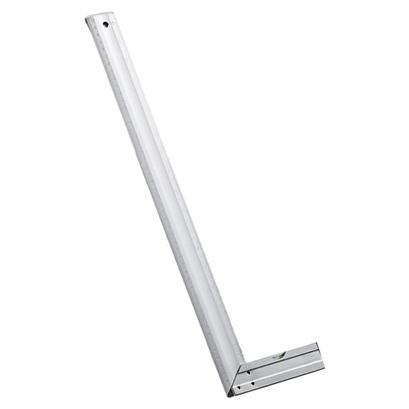 Stainless Steel Right Angle Ruler with Clear Metric and For Imperial Markings and Integrated Level for Accurate Construction and Drafting Use (50cm)