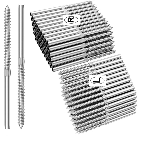 Stainless Steel Right&Left Handed Thread Swage Lag Screws for Wood Posts, Deck Cable Railing Kit, Wire Railing Kit for Decks with Wrench, DIY Wood Baluster