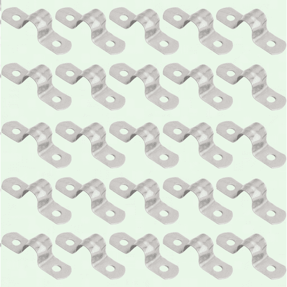 Stainless Steel Rigid Pipe Strap for 3/8 Inch Hose, 25pcs, 2 Hole Cable U Bracket Clamp