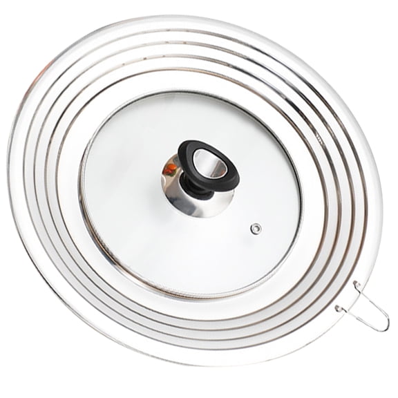 Leak-Proof Spill-Resistant Stainless Steel Rim Pot Lid Cover for Kitchen Cookware, Home Use Cooking Accessory
