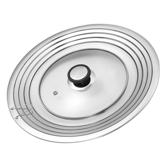 Multipurpose Transparent Lid with Stainless Steel Rim, Universal Frying Pan Cover for Cookware, and