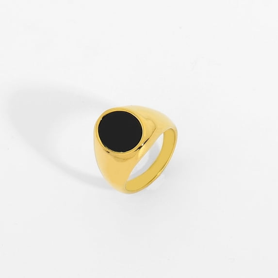 Unisex Stainless Steel Ring 18K Gold Plated Band 316L Titanium Steel Jewelry Ethnic Retro Pattern Souvenir Art