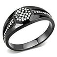 thumbnail image 1 of Stainless Steel Ring AAA GRD CZ Clear DA282 for Men Clear Stone Color Style BlackIon Size 9, 1 of 5