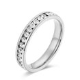 thumbnail image 1 of Stainless Steel Ring Black IP Plated Geometric Rhinestone Inlay Unisex Jewelry For Men And Women Casual Modern, 1 of 3