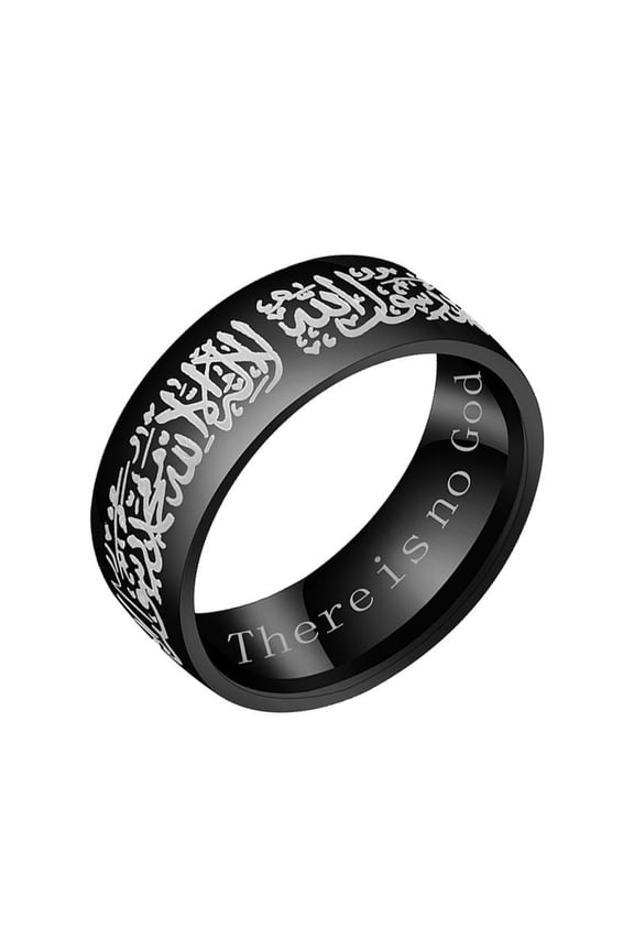Stainless Steel Ring Engraved Script Letters Scripture Jewelry Gift For Him And Her Everyday WearTimeless Gift
