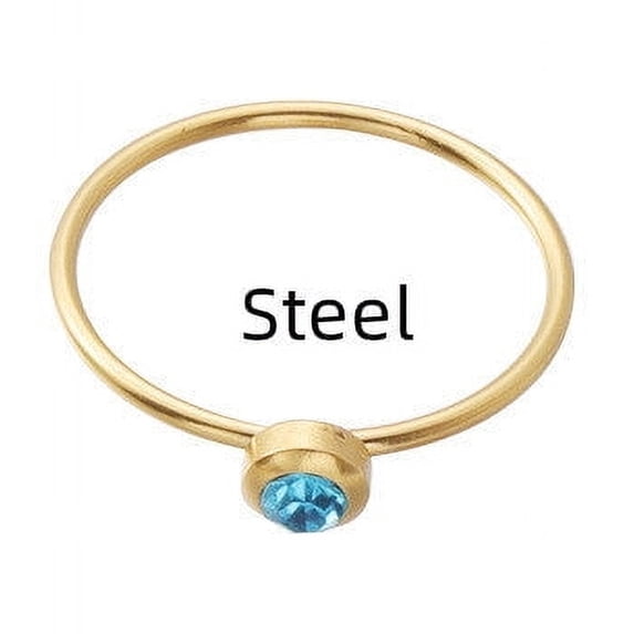 Womens Stainless Steel Rings With Geometric Design Simple European Personality Rings Drill Decoration Steel Or