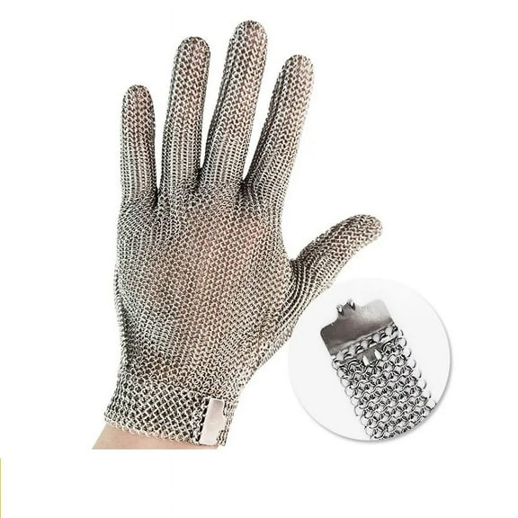 Stainless Steel Ring Mesh Gloves Anti Cut Knife Resistant Chain Mail Hand Protection ,Easy to Wear and Grip