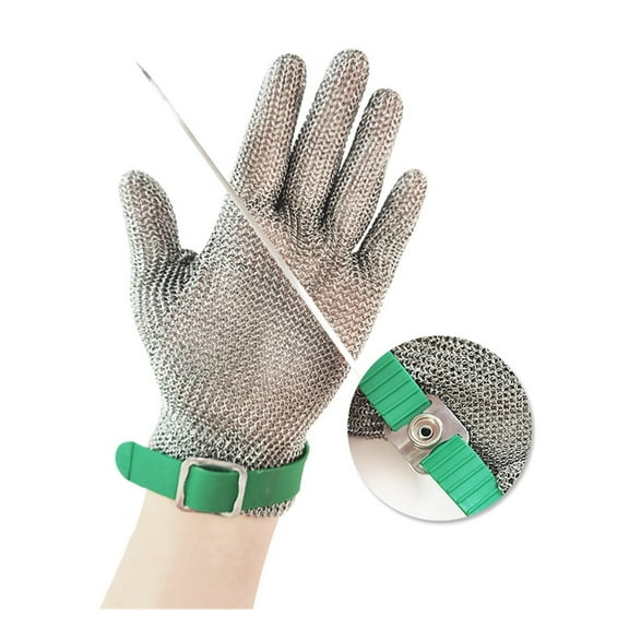 Stainless Steel Ring Mesh Gloves Anti Cut Knife Resistant Chain Mail Hand Protection Kitchen Butcher Glove Apply To Wood Carving, Carpentry And Knife Working ,Versatile and Multifunctional