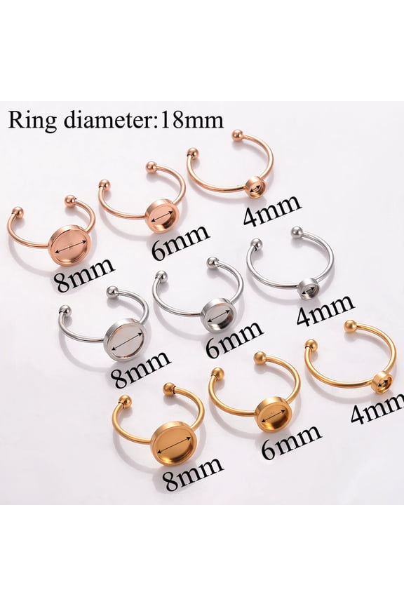 Stainless Steel Ring Setting, DIY Empty Ring Base for Women, Gold, Rose Gold, or Silver Finish, Electroplated, High-Quality Fashion Jewelry