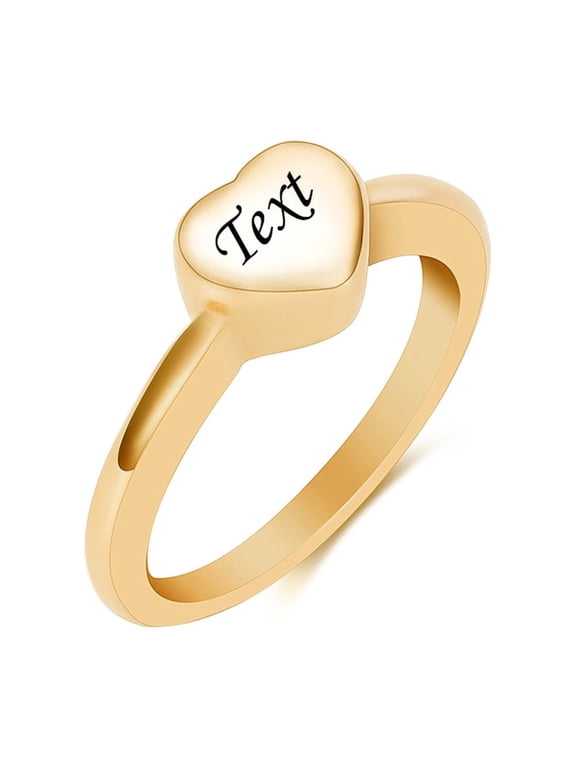 Stainless Steel Ring for Women Heart Cremation Jewelry for Ashes Holder Memorial Urn Ring