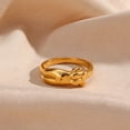 thumbnail image 1 of Stainless Steel Ring for Women Waterproof Anti-Rust Anti-Allergic 18K Gold Plated Body Ring Fashion Jewelry Gift for Her US Size 6 7 8, 1 of 5