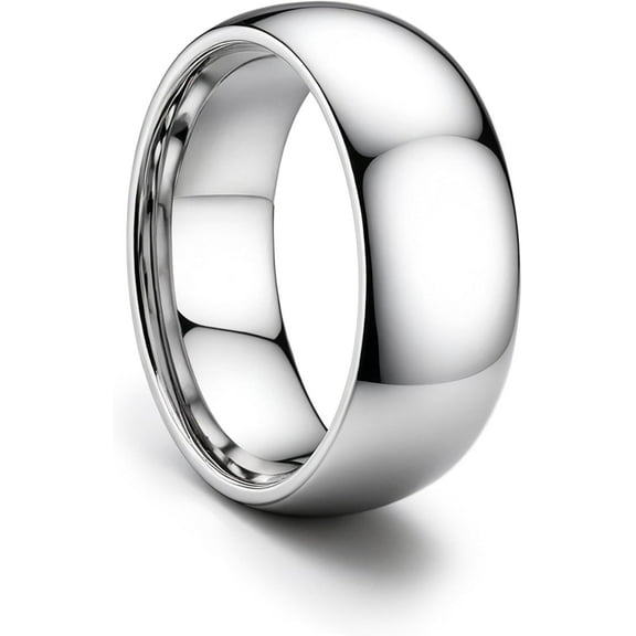 Stainless Steel Rings for Men Women 6MM 8MM Wedding Band Rings Silver/Black/Gold Domed High Polished Basic Wedding Bands Comfort Fit Size 6-14