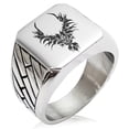 thumbnail image 1 of Tioneer Stainless Steel Rising Phoenix Blaze Geometric Pattern Biker Style Polished Ring, 1 of 1