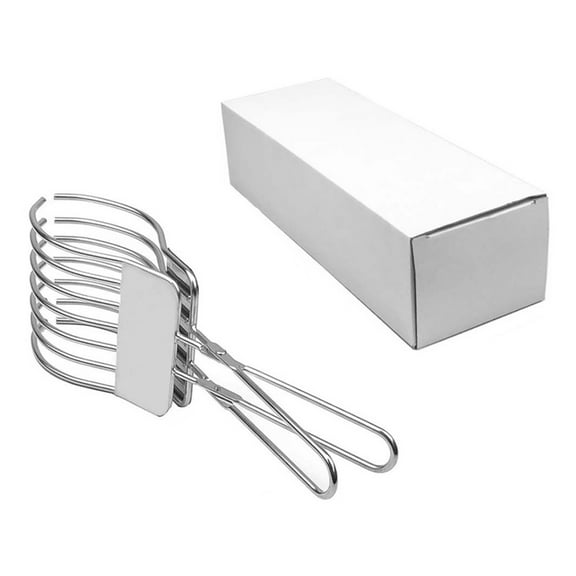 Stainless Steel Roast Meat Bread Cutting Tongs Effortless Slicing Food Holder